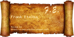 Frank Etelka névjegykártya